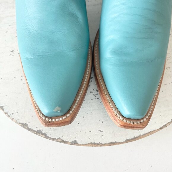 Lane EMMA JANE Womens Cowboy Bootie 5 Turquoise Blue Cowgirl Western Short Boots - Picture 6 of 11